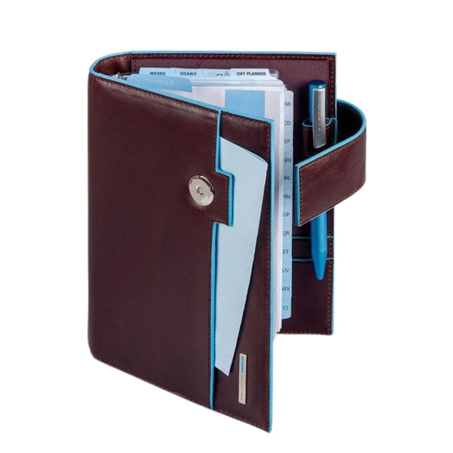 Piquadro - Agenda organizer in pelle Blue Square, Mogano