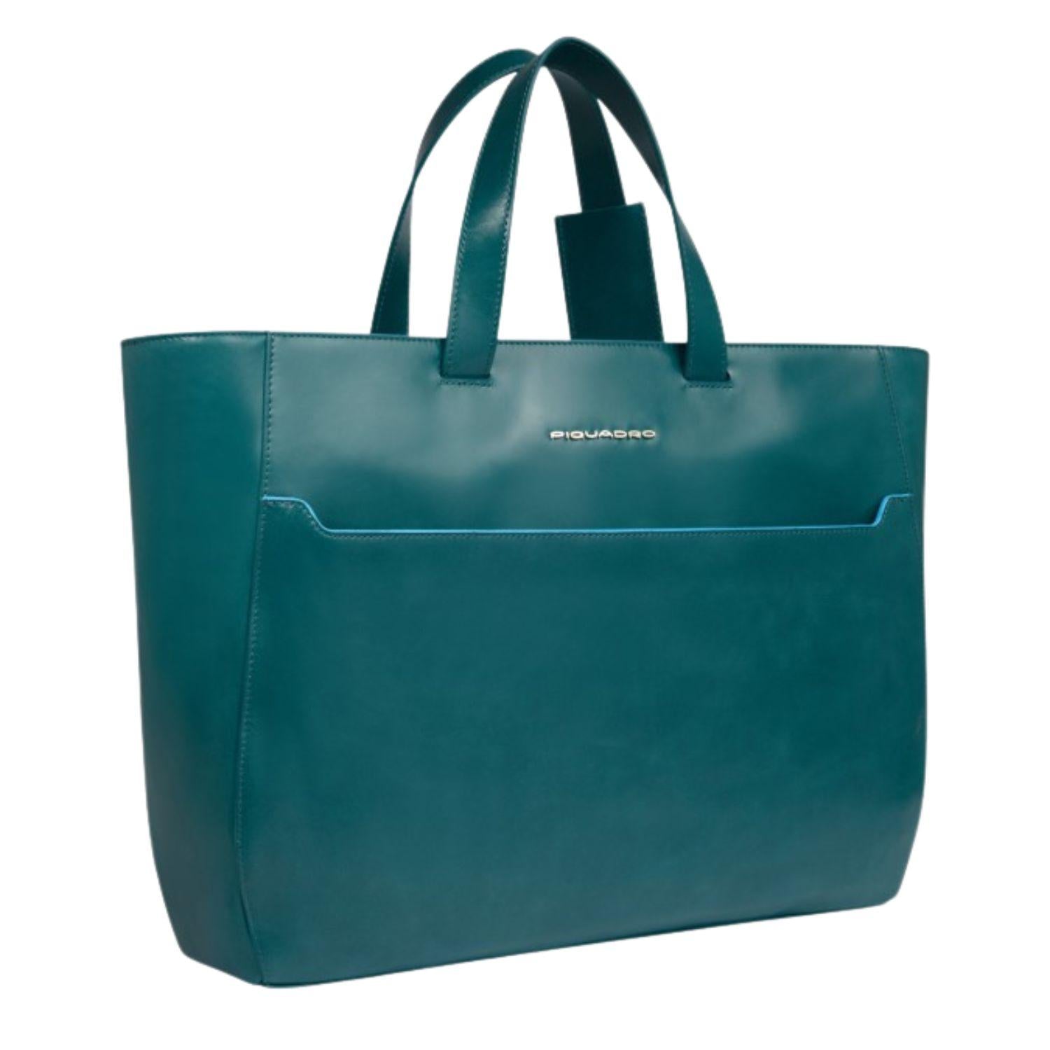 Piquadro - Borsa da lavoro porta Pc a 3 scomparti , Ottanio