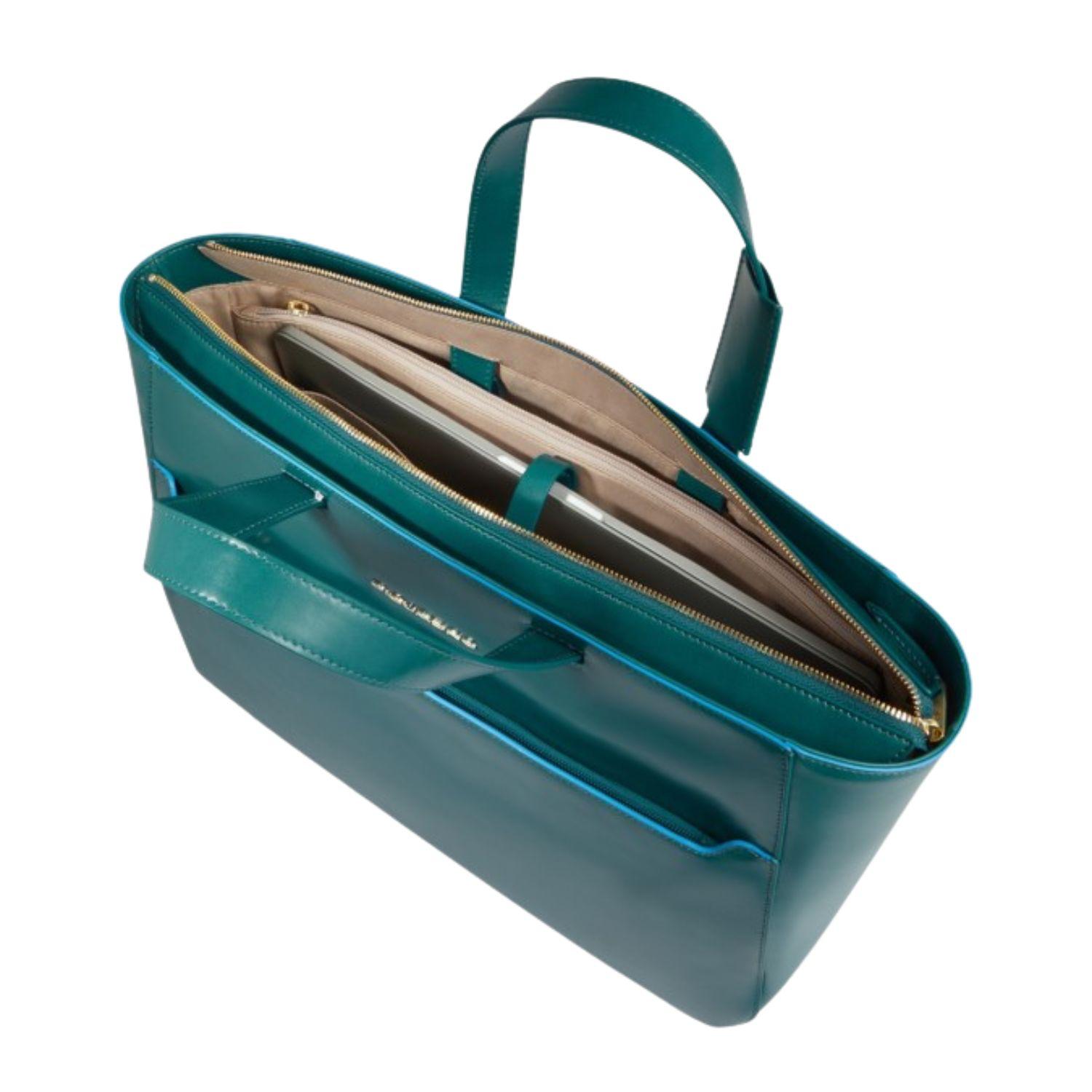 Piquadro - Borsa da lavoro porta Pc a 3 scomparti , Ottanio