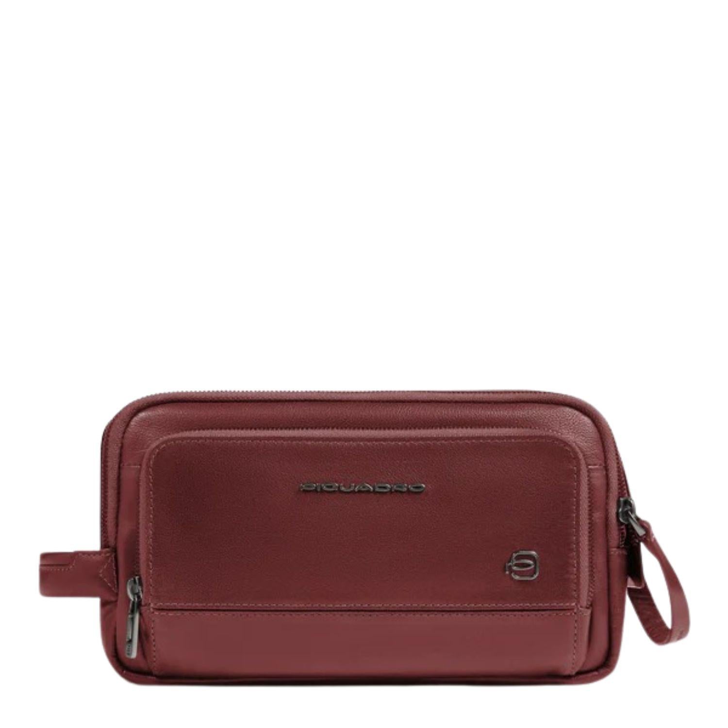 Piquadro - Beauty case uomo in pelle, Marrone