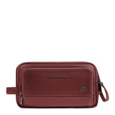 Beauty case uomo in pelle, Marrone