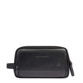 Beauty case uomo in pelle, Nero