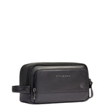 Beauty case uomo in pelle, Nero