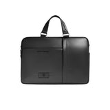 Piquadro - Borsa da lavoro porta pc 15.6 in pelle linea Russel, Nero