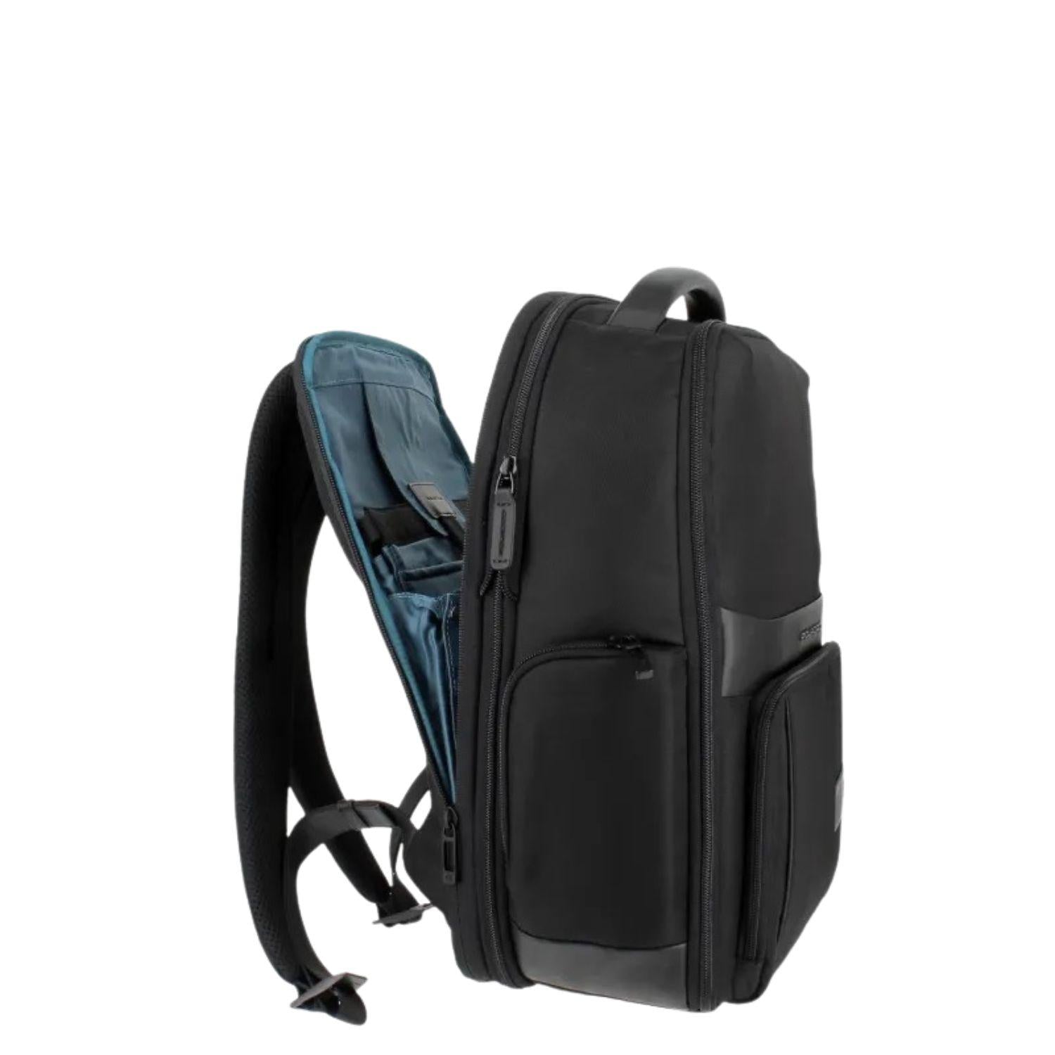 Piquadro - Zaino porta pc 15.6 in tessuto e pelle linea Wollem, Nero