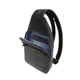 Piquadro - Monospalla in tessuto gommato impermeabile, Nero