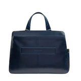 Piquadro - Cartella da lavoro in pelle porta pc 15,6", Blu