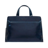 Piquadro - Cartella da lavoro in pelle porta pc 15,6", Blu