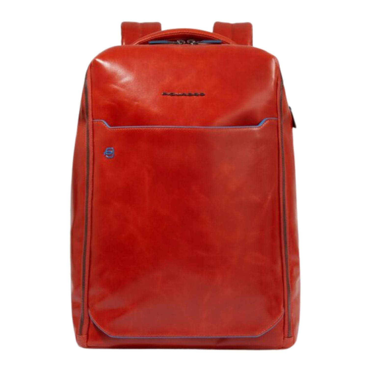 Piquadro - Zaino in pelle porta PC 15.6' Blue Square, Arancione