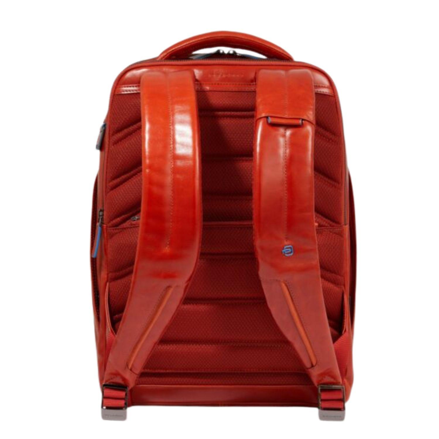Piquadro - Zaino in pelle porta PC 15.6' Blue Square, Arancione