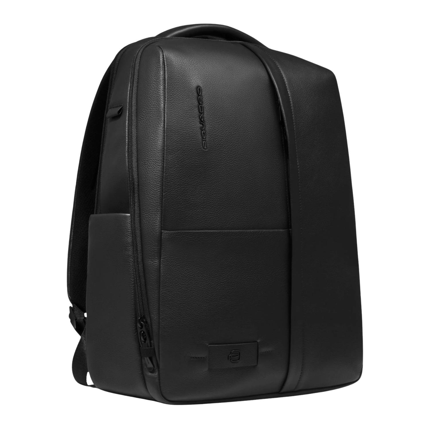 Piquadro - Zaino in pelle porta pc 15,6'', Nero