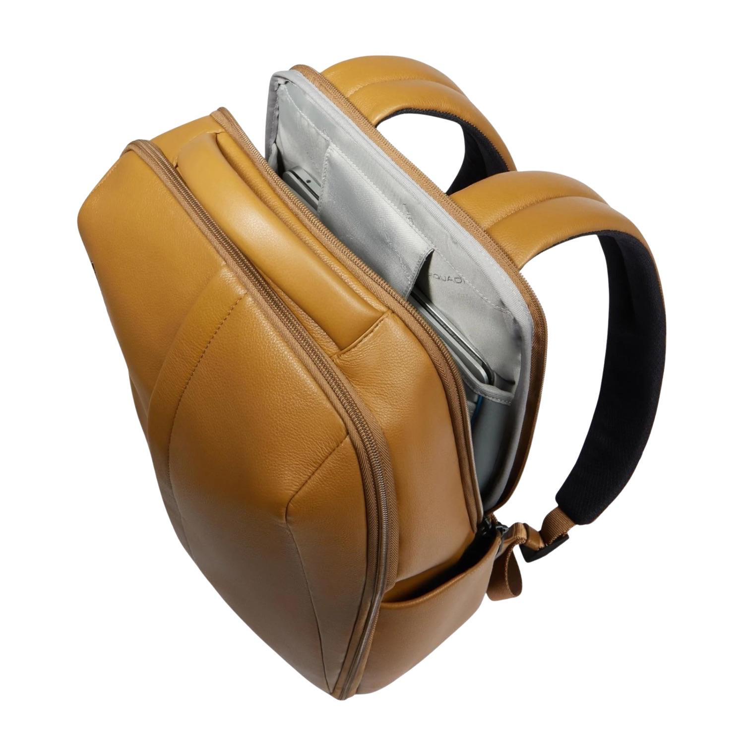 Piquadro - Zaino in pelle porta pc 15,6", Giallo