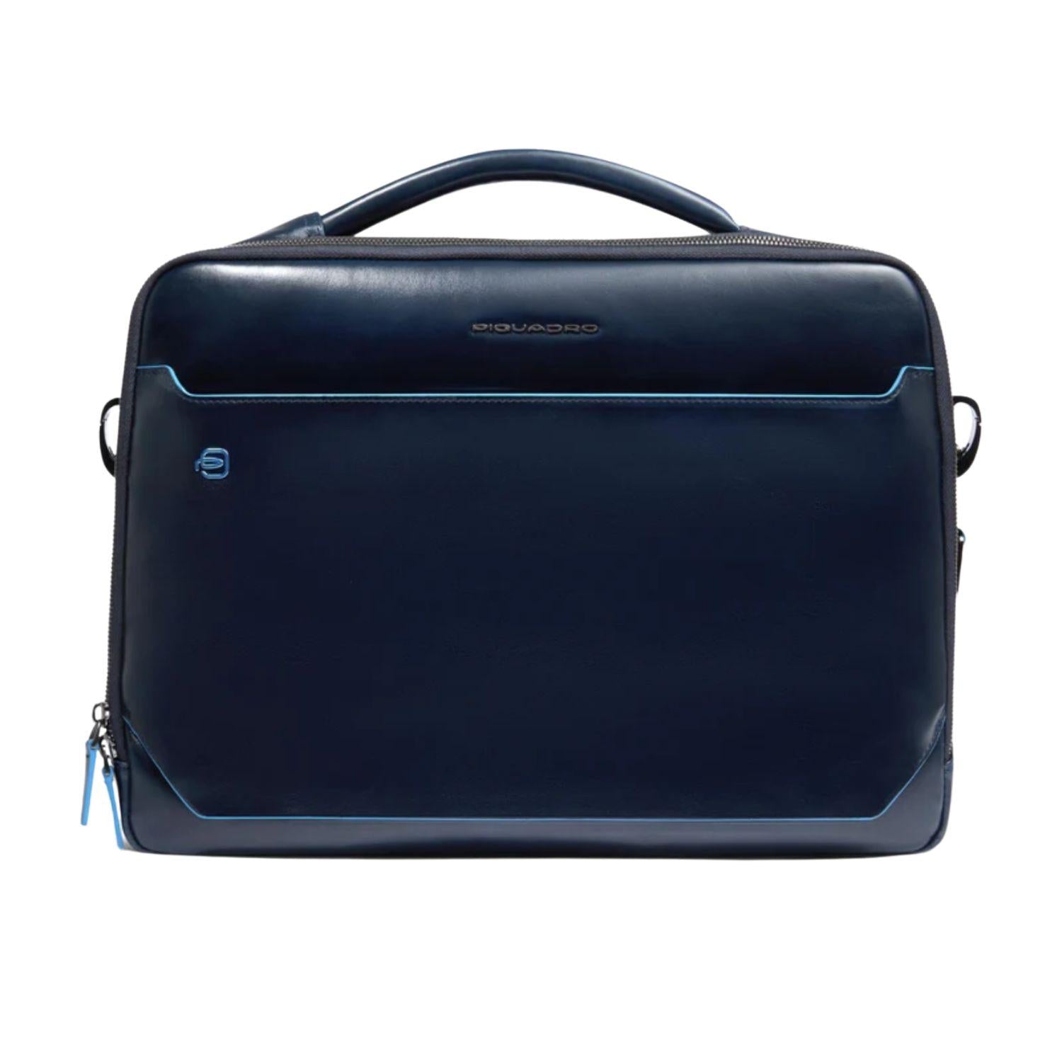 Piquadro - Borsa porta pc 15.6 in pelle, Blu