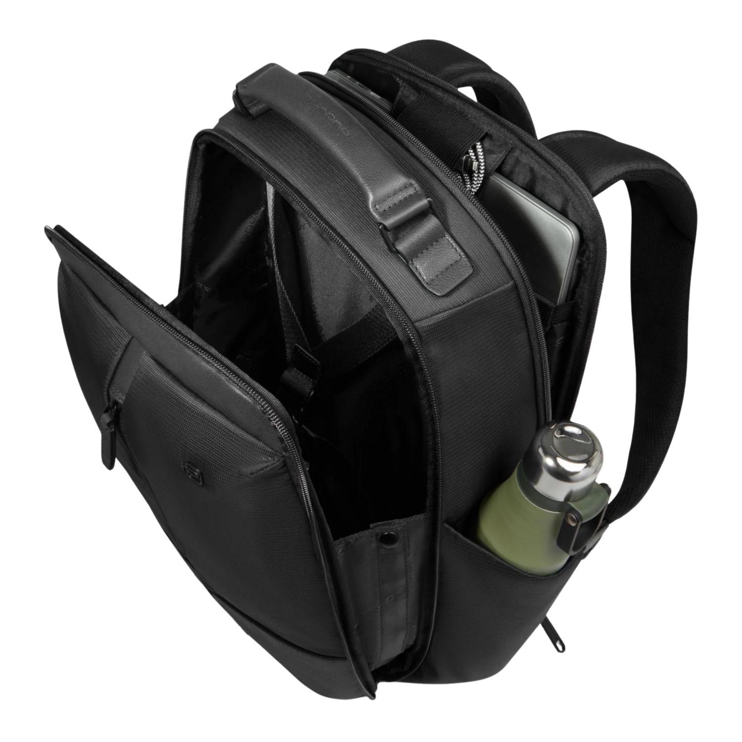 Piquadro - Zaino da viaggio in tessuto riciclato, Nero