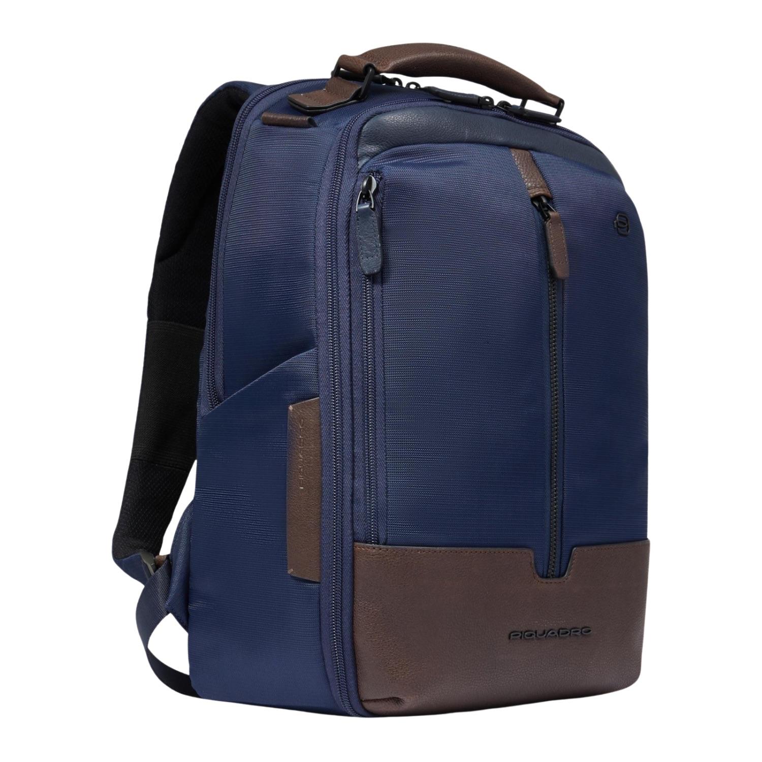 Piquadro - Zaino da viaggio in tessuto riciclato porta pc 14'', Blu