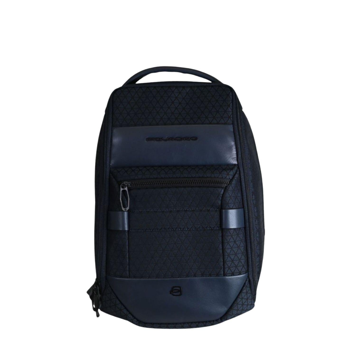 Piquadro - Zaino monospalla in tessuto riciclato, Blu