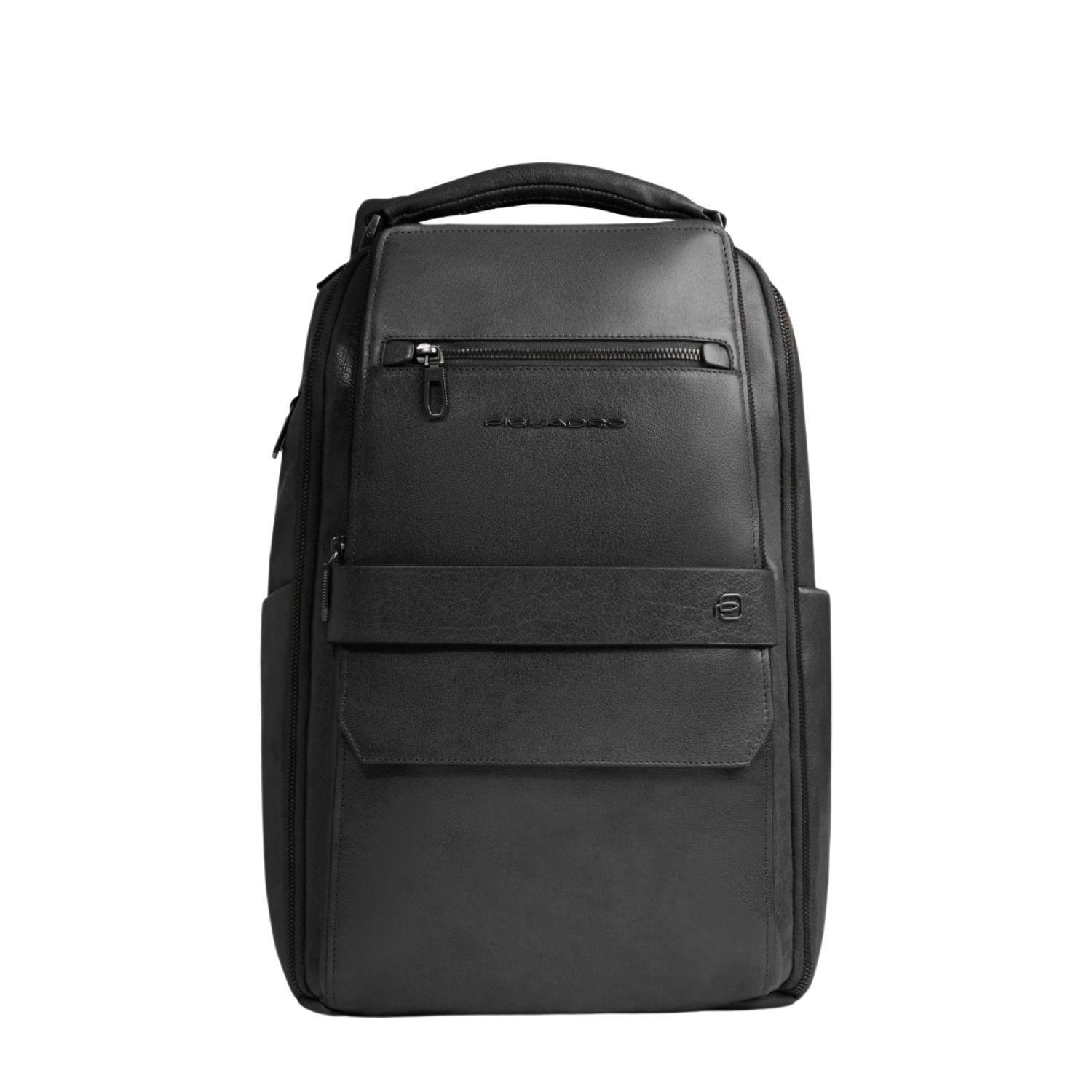 Piquadro - Zaino porta pc 14' pollici in pelle SS26, Nero