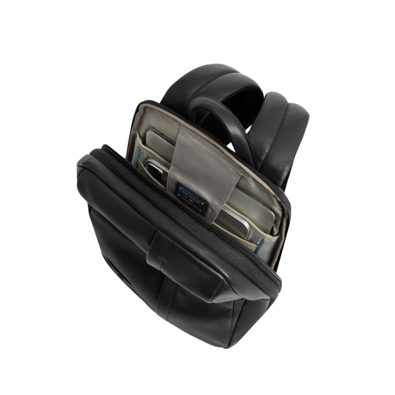 Piquadro - Zaino medio espandibile porta pc 14 pollici Russel, Nero
