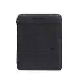 Piquadro - Portablocco in pelle e tessuto porta iPad, Nero