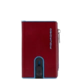 Piquadro - Compact wallet banconote e monete, 6 cc, Rosso