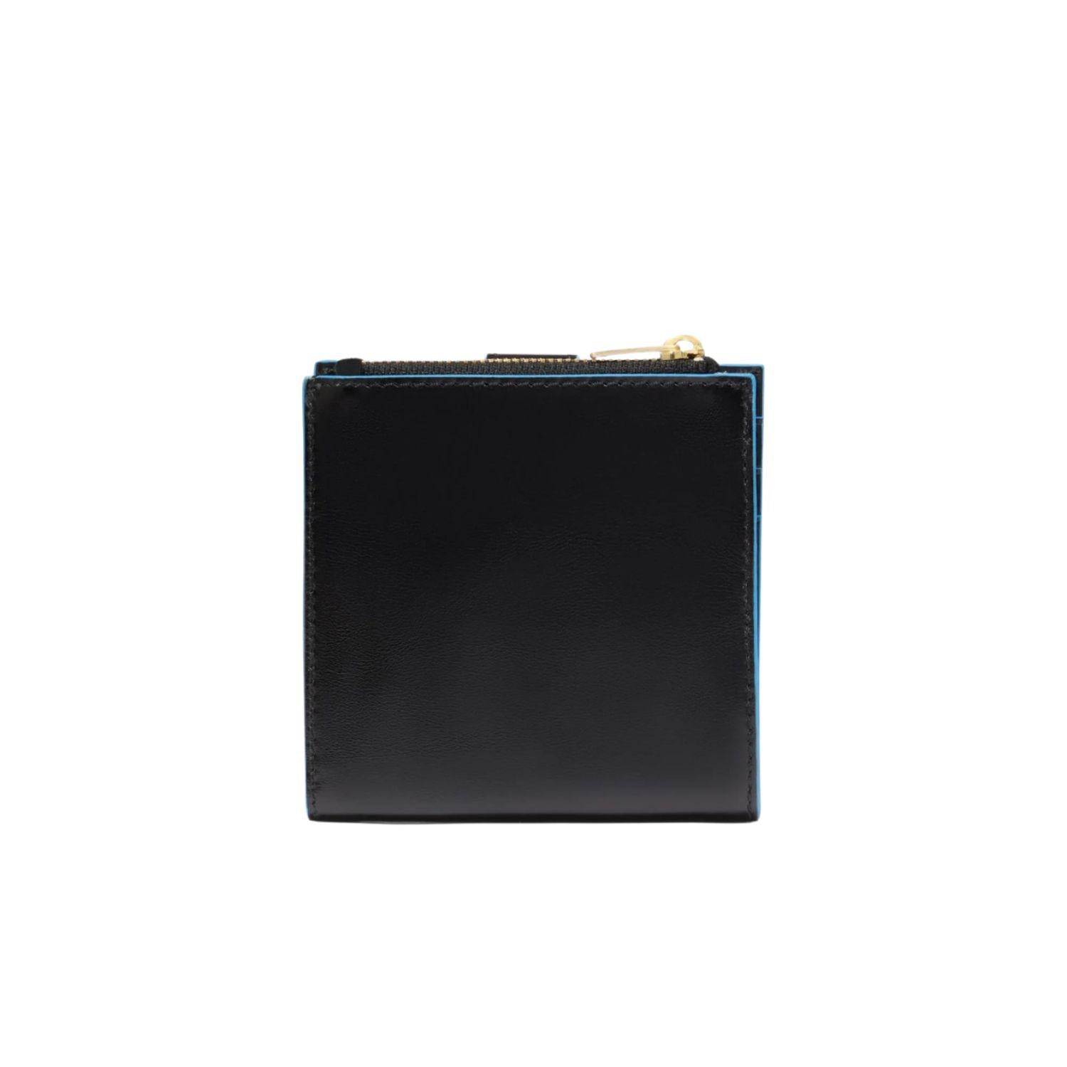 Piquadro - Portacarte e monete con bottone Blue Square, Nero
