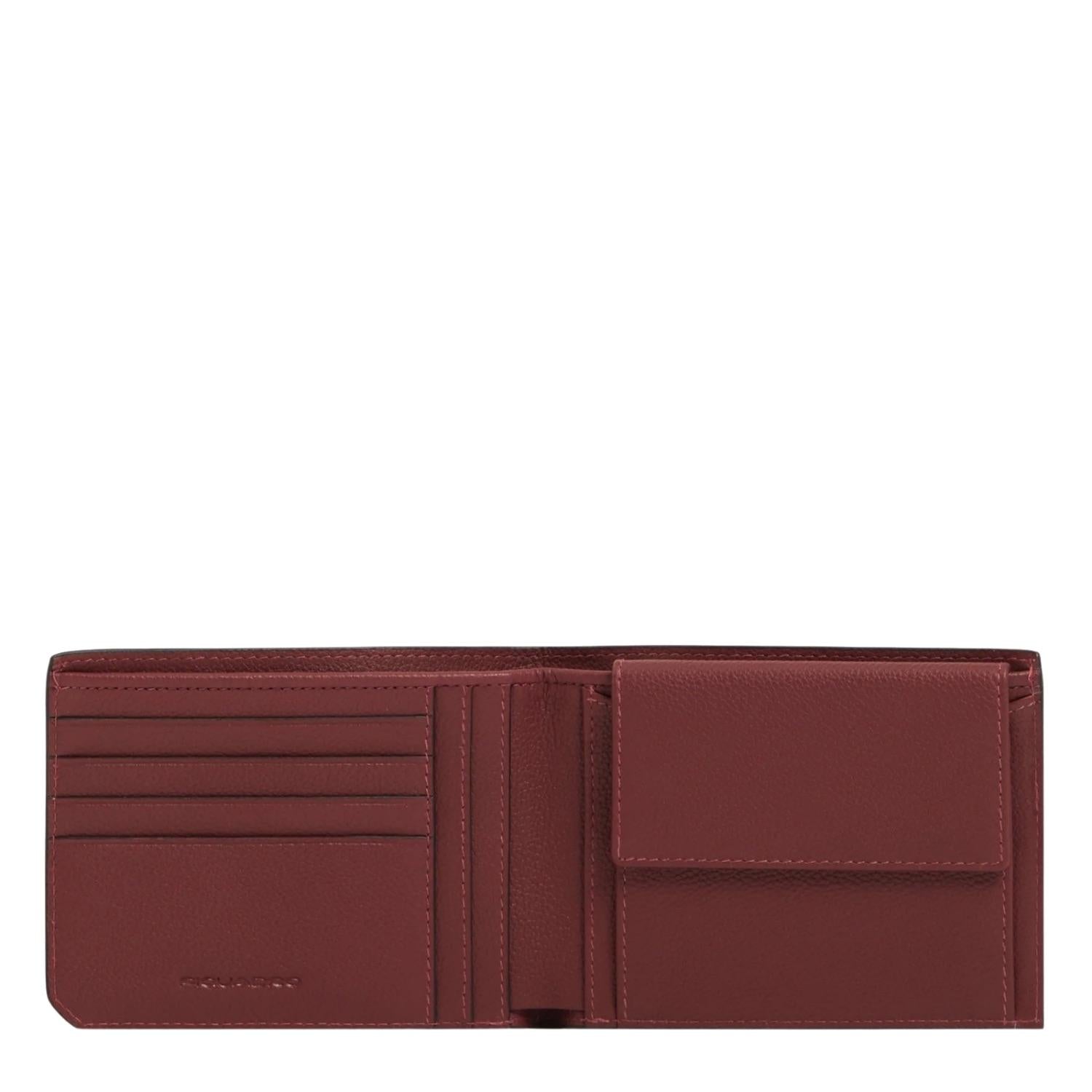 Piquadro - Portafoglio con portamonete in pelle linea Russel, Marrone