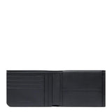 Piquadro - Portafoglio con portamonete in pelle linea Russel, Nero