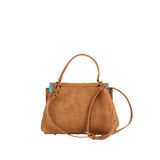 Rue Madam Paris - Borsa a tracolla etnica in suede , Cognac