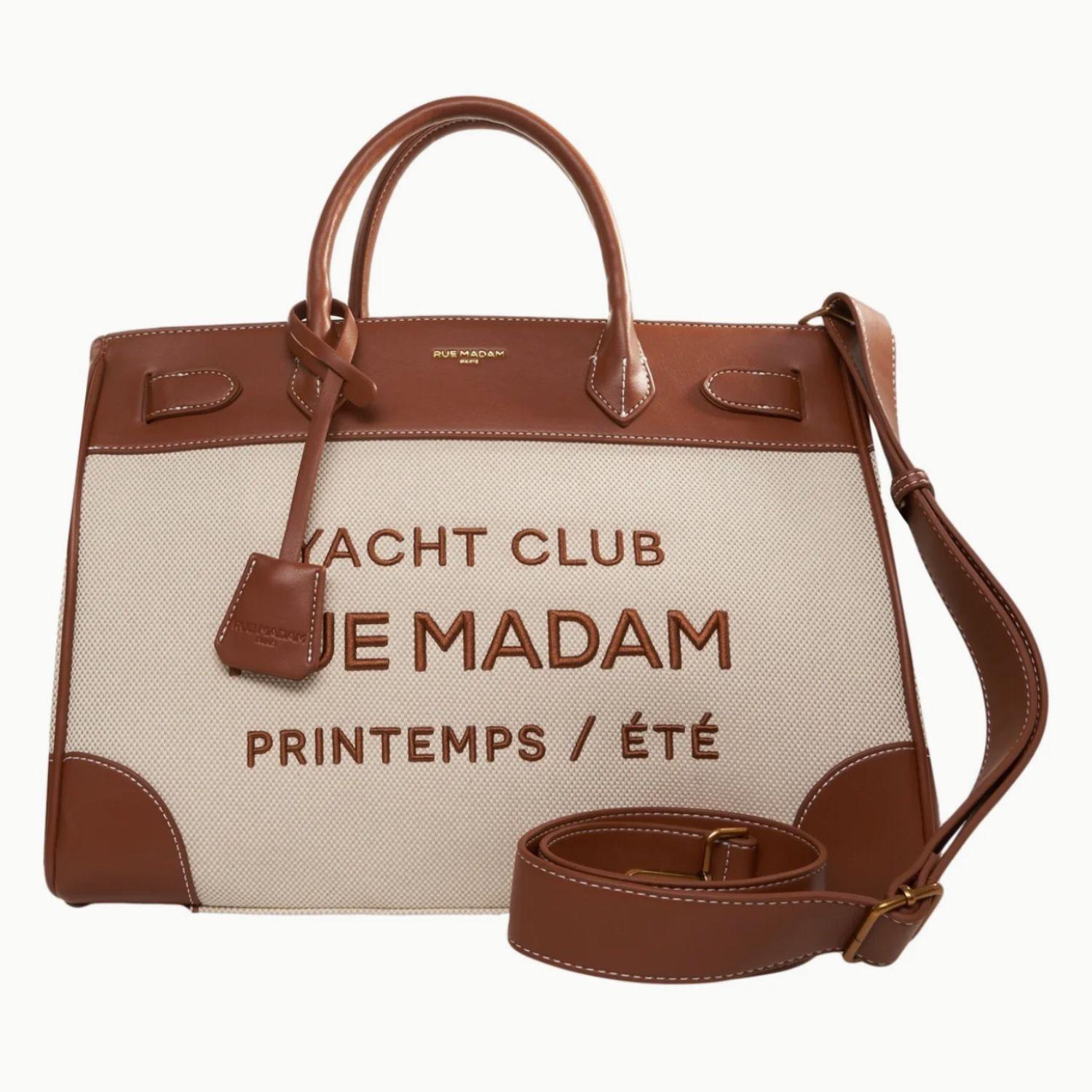 Rue Madam Paris - Borsa a mano shopper Riviera in canvas, Marrone