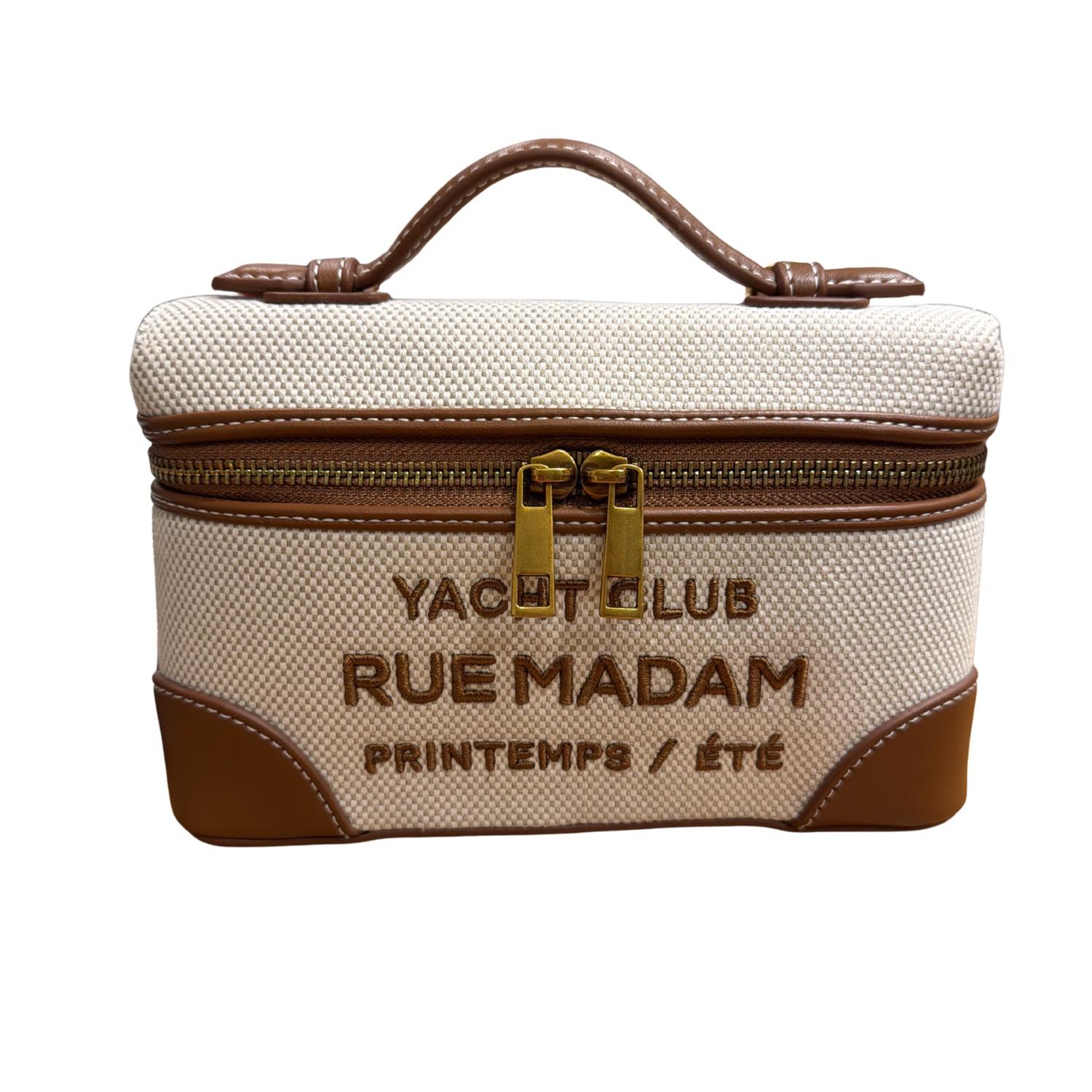 Rue Madam Paris - Borsa Vanity in canvas, Marrone