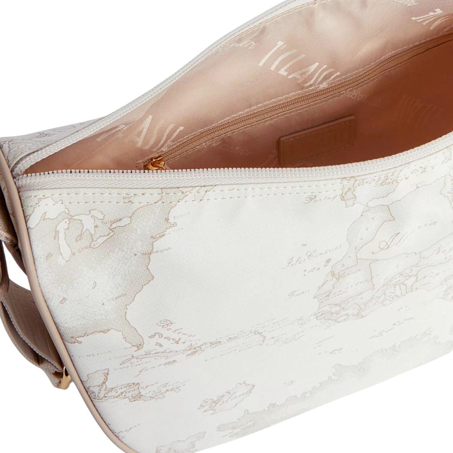 Alviero Martini - Soft tracolla a mezzaluna media S007, Bianca