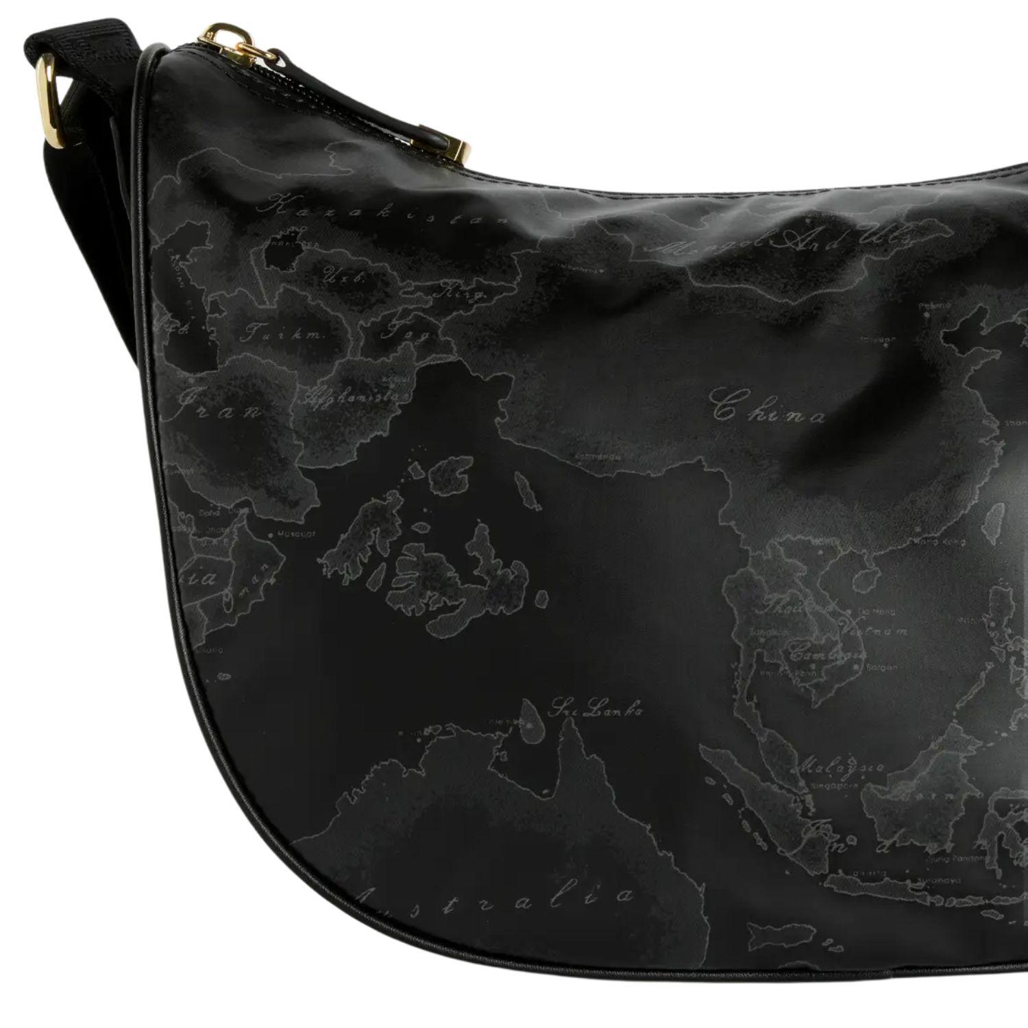 Alviero Martini - Tracolla a mezzaluna media Geo Soft S007, Nero