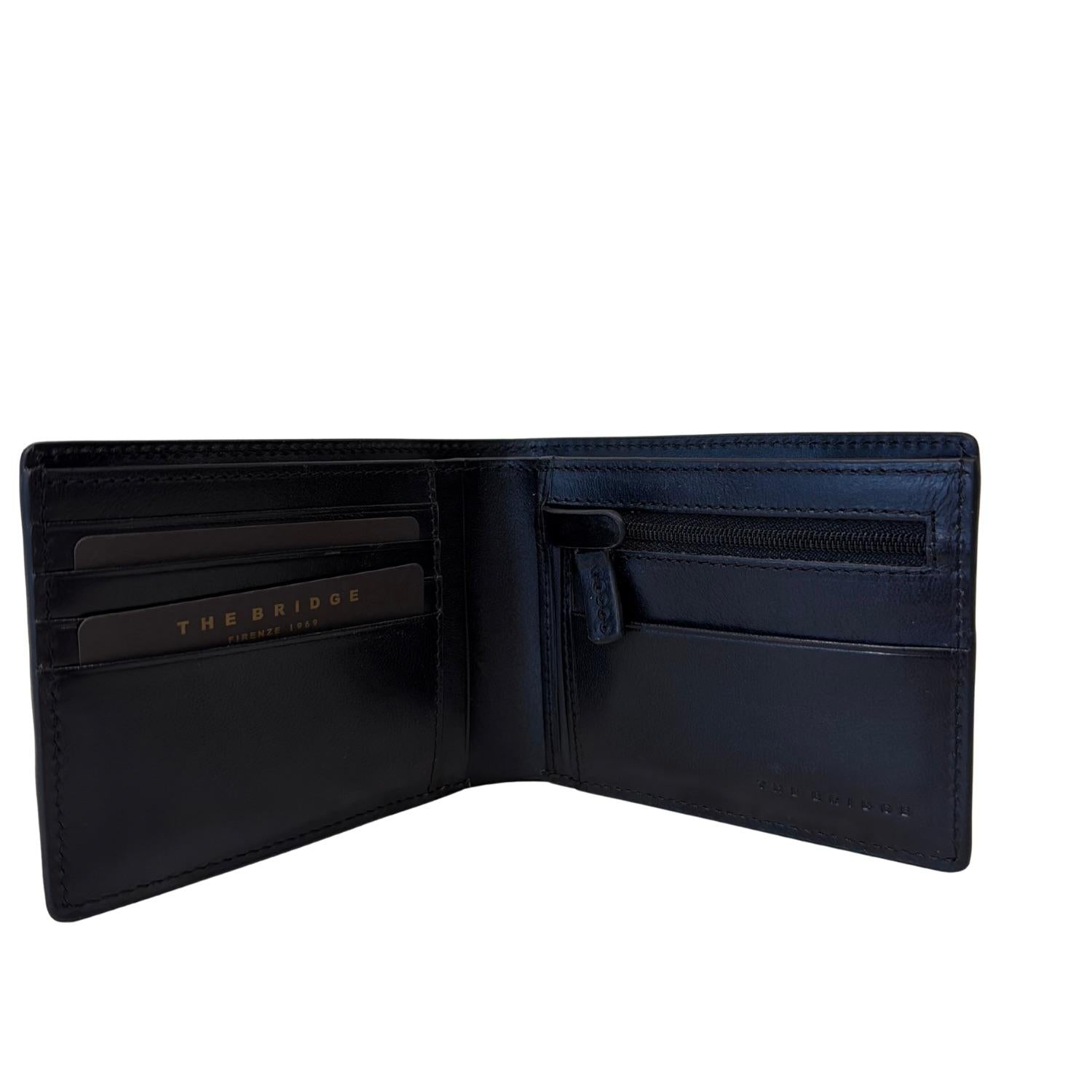The Bridge - Portafoglio in pelle con portamente con zip , Nero