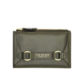 Portafogli in pelle donna con zip Isabella, Verde Scuro