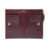 Portafogli in pelle donna con zip Isabella, Bordeaux