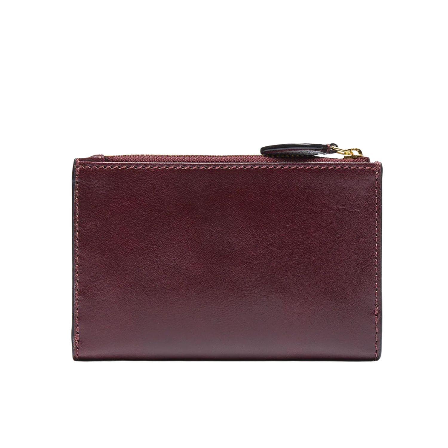 Portafogli in pelle donna con zip Isabella, Bordeaux