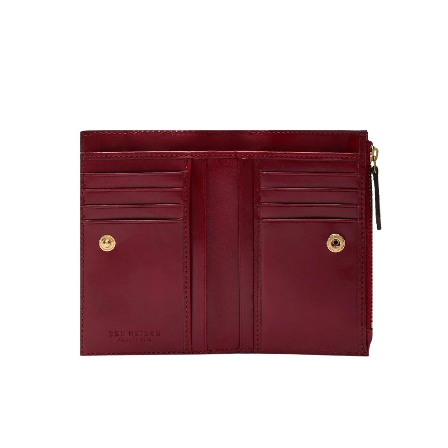 The bridge - Portafogli in pelle donna piccolo con portamonete linea Lucrezia, Rosso