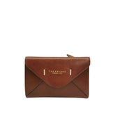 The Bridge - Portafoglio medio in pelle con bottone linea Frida, marrone