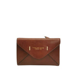 The Bridge - Portafoglio medio in pelle con bottone linea Frida, marrone