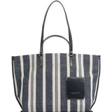 The Bridge - Borsa Shopper in tessuto e pelle linea Luna, Righe Blu