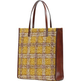 The Bridge - Borsa shopping in lana con scacchi e zip , Giallo
