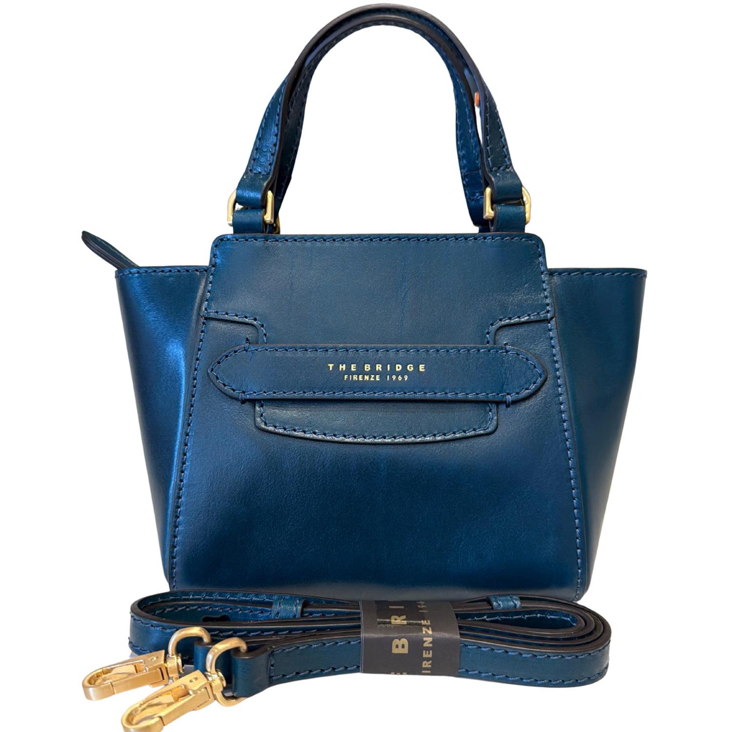 The bridge - Borsa a mano con tracolla linea Lucrezia, Blu Oltremare