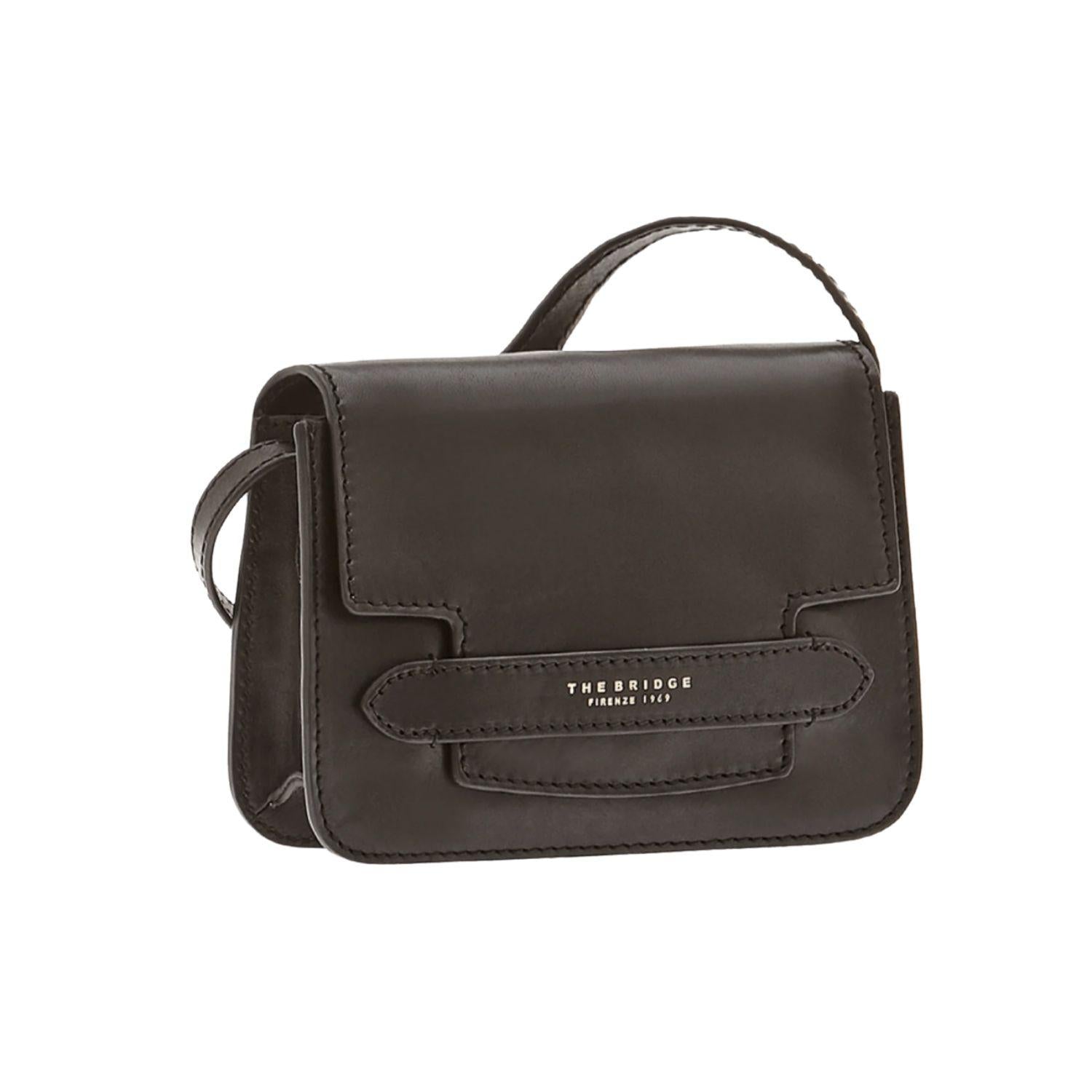 Borsa a tracolla piccola in pelle Linea Lucrezia, Nero