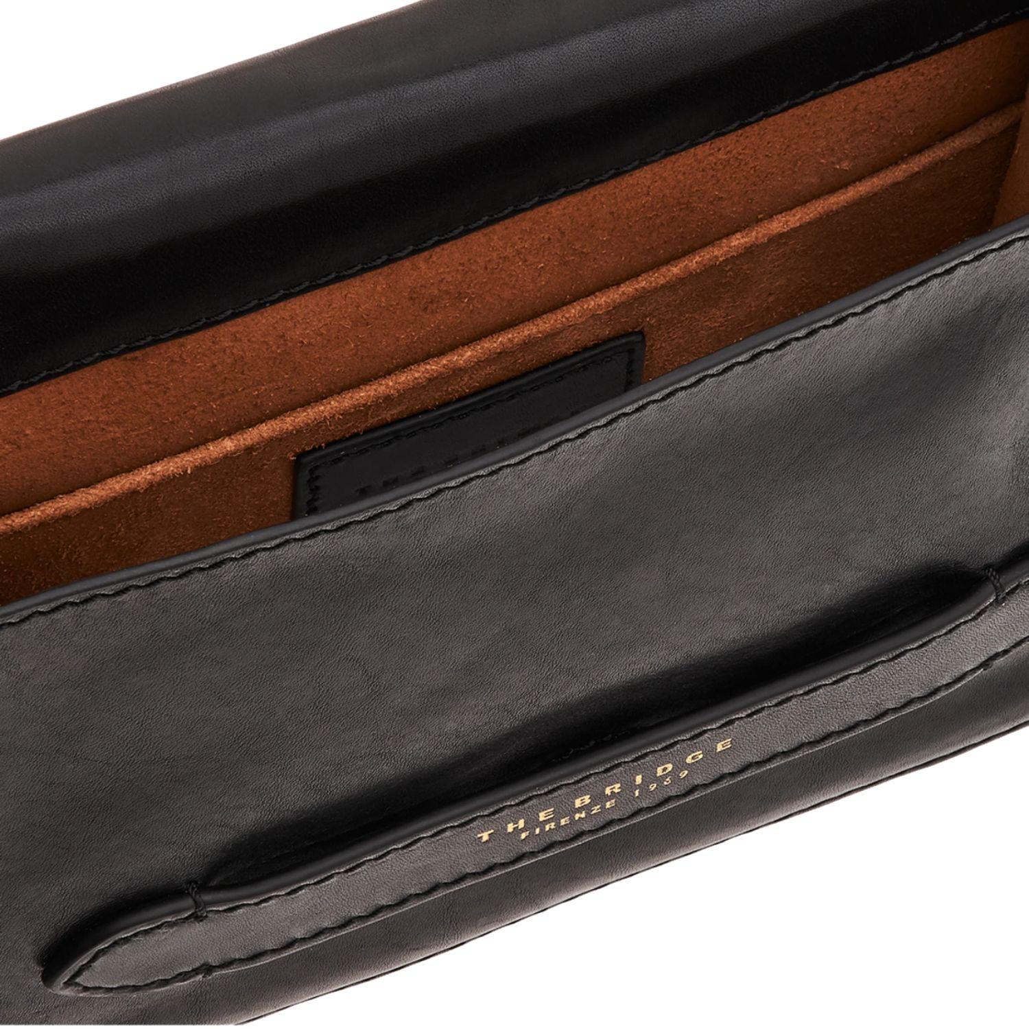 The Bridge - Borsa a tracolla piccola in pelle Linea Lucrezia, Nero