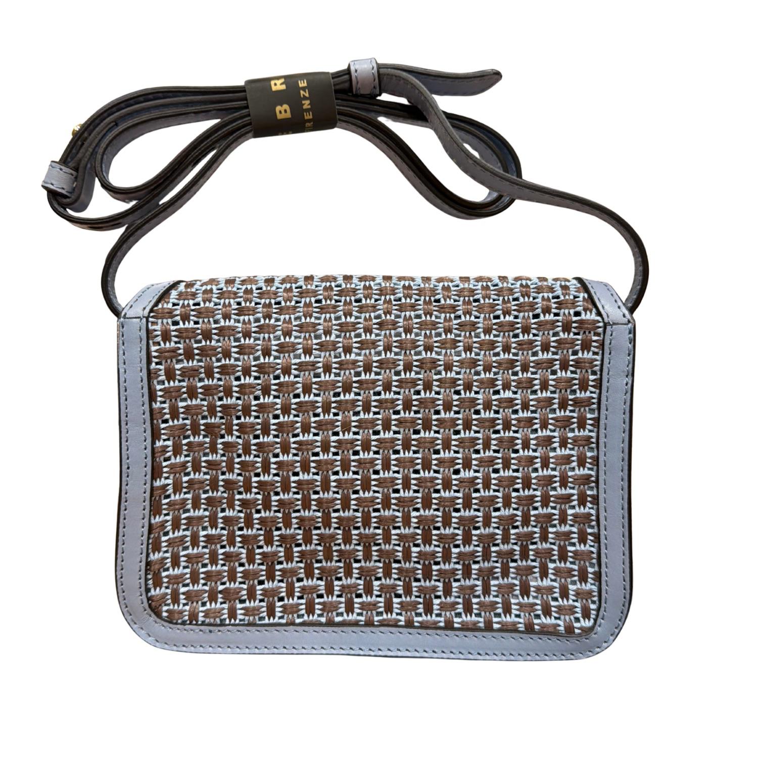 The Bridge - Tracollina in cuoio e filo di cotone linea Lucrezia SS26, Azzurro