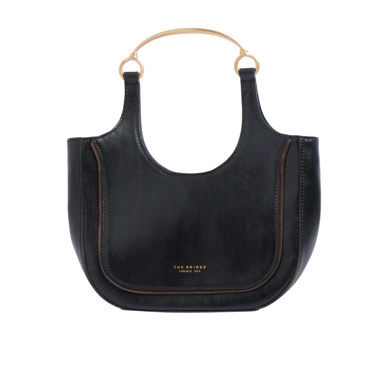 The Bridge - Borsa hobo pelle formato mini Luce, Nero