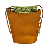The Bridge - Borsa a secchiello in pelle con chiusura a coulisse SS26, Cognac