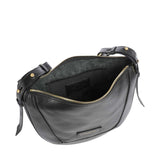 The Bridge - Borsa a tracolla Fedora in pelle di vacchetta grana, Nero