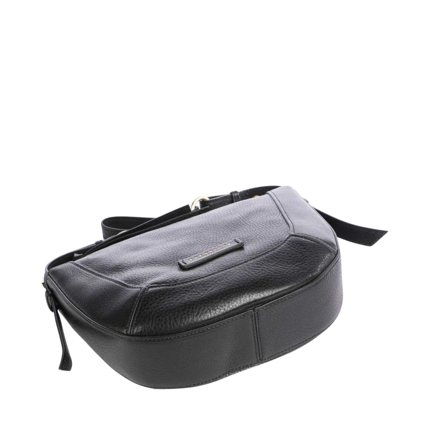 The Bridge - Borsa a tracolla Fedora in pelle di vacchetta grana, Nero