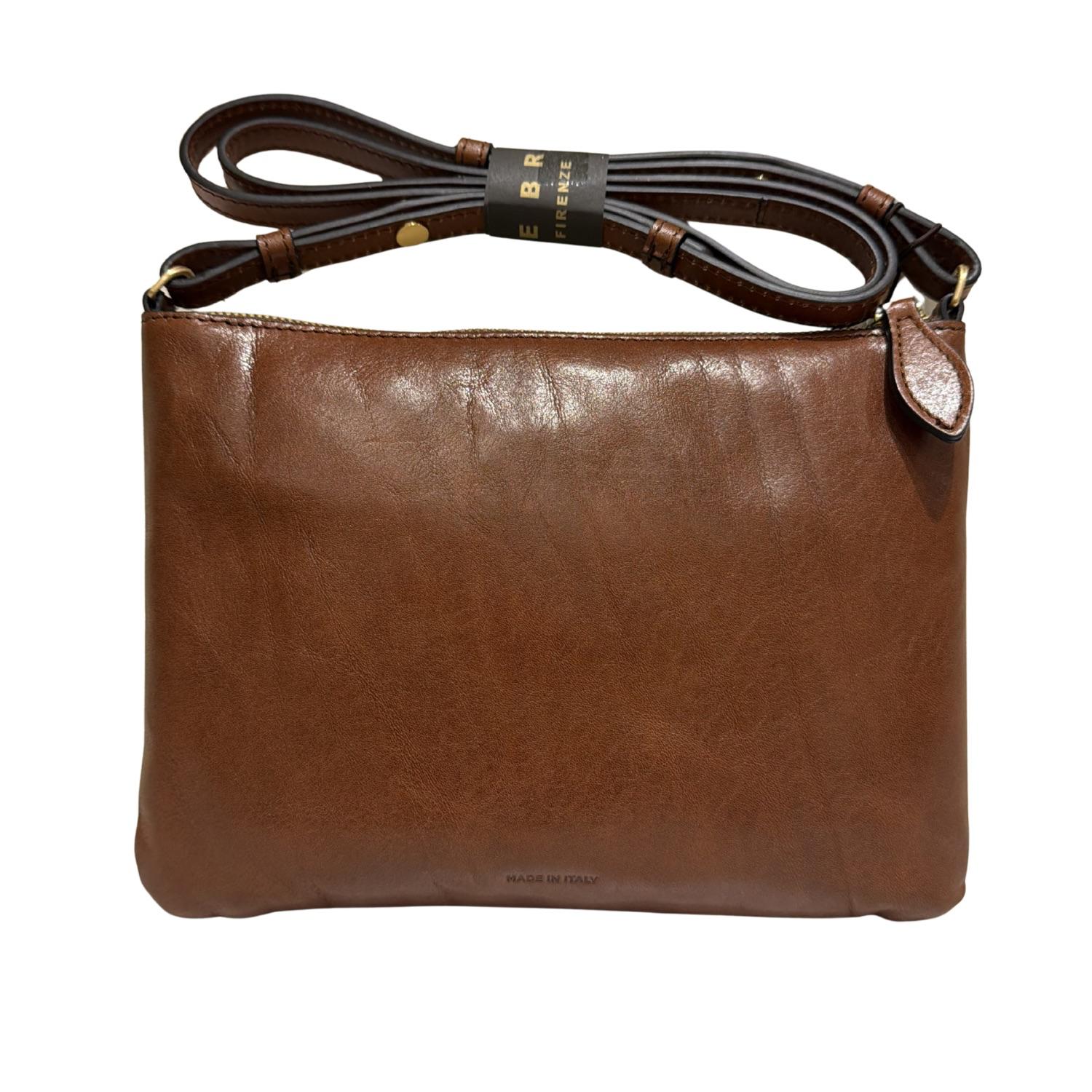 The Bridge - Borsa a Tracolla Donna in Pelle di Vitello – Linea Frida con Zip, Marrone